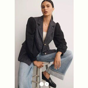 NWT Anthropologie by Maeve Mixed Media Relaxed Jacket Size 2
